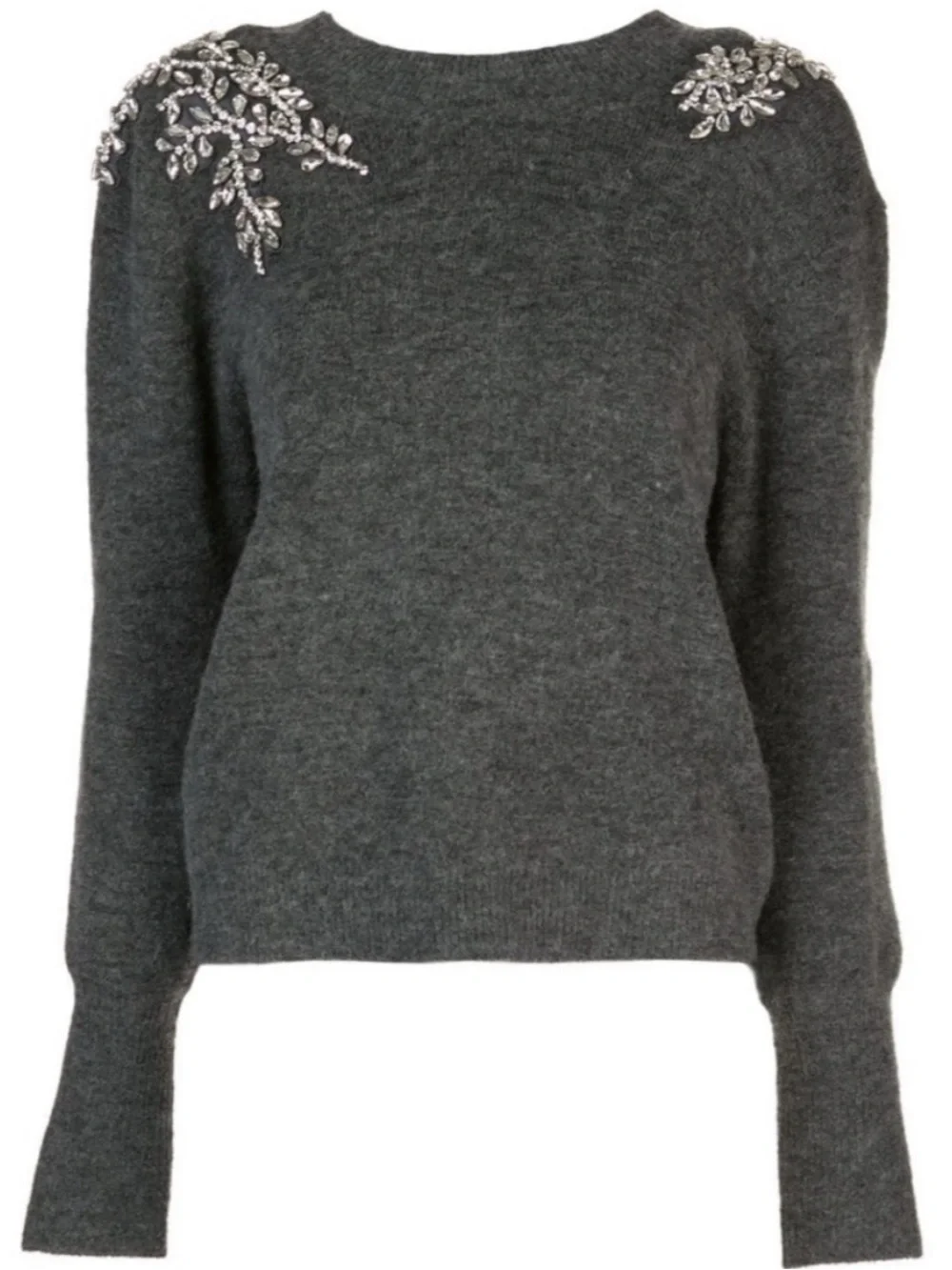 Veronica Beard Valerie Sweater Crystal Embellished Rhinestone Wool Gray Size XS